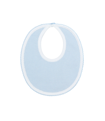 Nella Pima Nella Pima Blue Picot Trim Bubble Bib