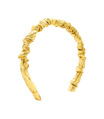 Wee Ones Wee Ones Metallic Ruffle Headband - Gold