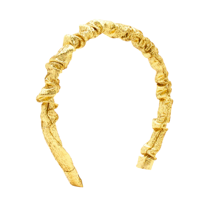 Wee Ones Wee Ones Metallic Ruffle Headband - Gold
