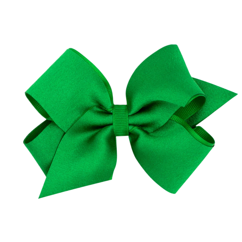 Wee Ones Wee Ones Medium Green Crepe Satin Bow