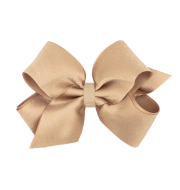 Wee Ones Wee Ones Medium Oatmeal Crepe Satin Bow