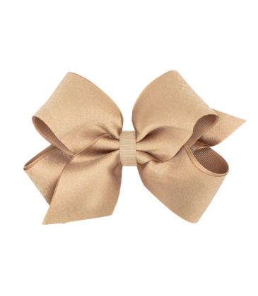 Wee Ones Wee Ones Medium Oatmeal Crepe Satin Bow