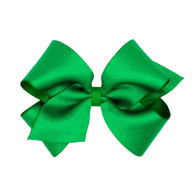Wee Ones Wee Ones King Green Crepe Satin Bow