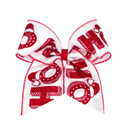 Wee Ones Wee Ones King White Glitter HOHO Cheer Bow