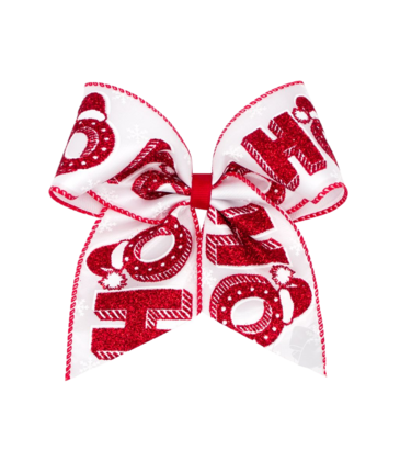 Wee Ones Wee Ones King White Glitter HOHO Cheer Bow