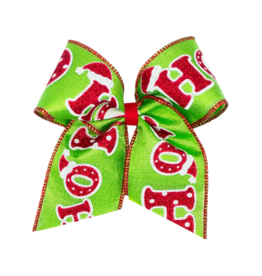 Wee Ones Wee Ones King Green Glitter HOHO Cheer Bow