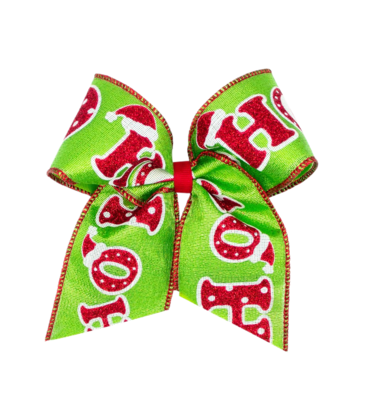 Wee Ones Wee Ones King Green Glitter HOHO Cheer Bow