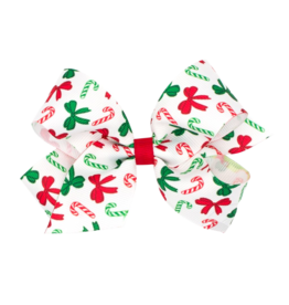 Wee Ones Wee Ones Medium Candy Cane Print Bow