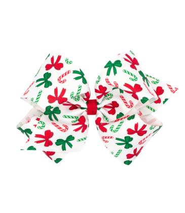 Wee Ones Wee Ones King Candy Cane Print Bow