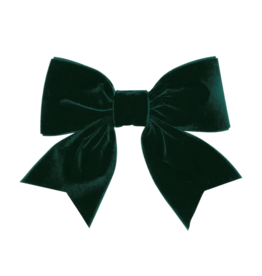 Wee Ones Wee Ones Small King Forest Green Velvet Bowtie w/ Fancy Tails