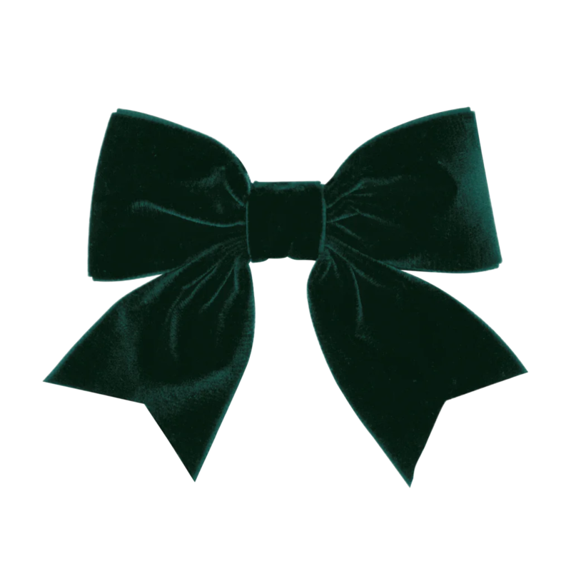 Wee Ones Wee Ones Small King Forest Green Velvet Bowtie w/ Fancy Tails