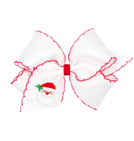 Wee Ones Wee Ones King White Santa Emb Moonstitch Bow
