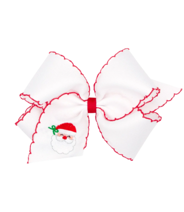 Wee Ones Wee Ones King White Santa Emb Moonstitch Bow