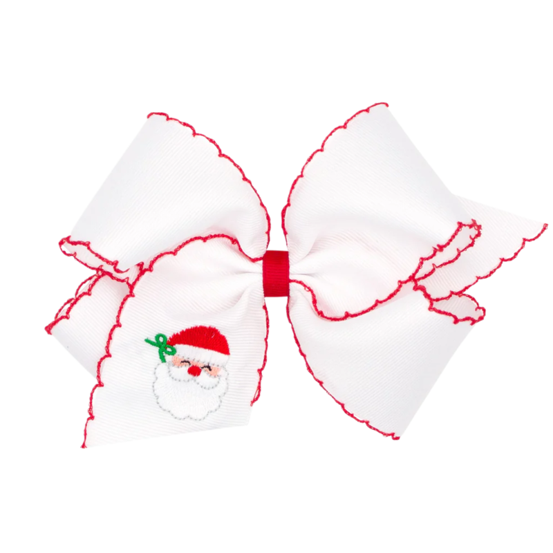Wee Ones Wee Ones King White Santa Emb Moonstitch Bow