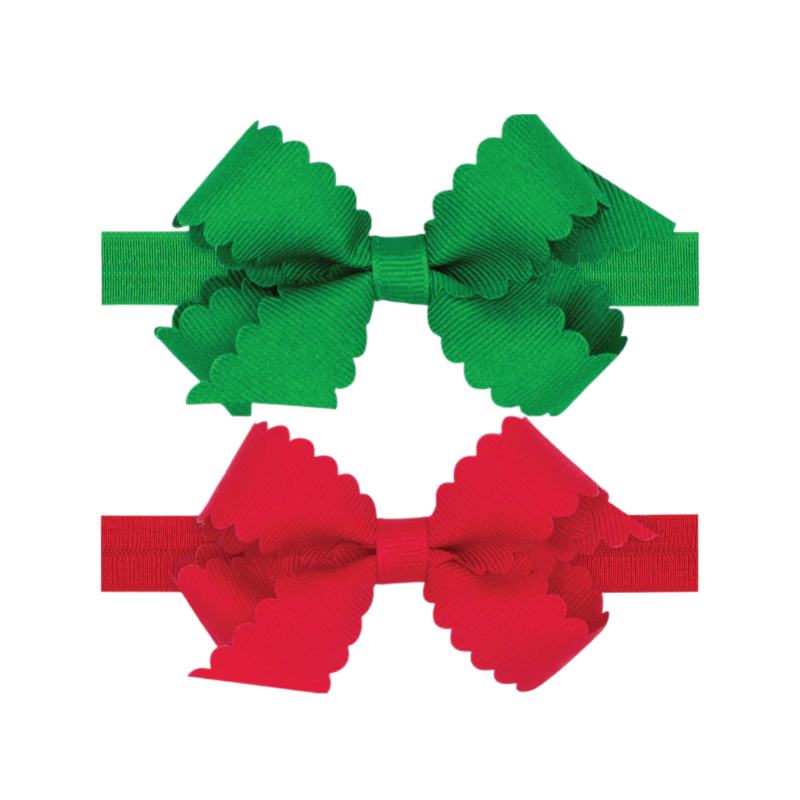 Wee Ones Wee Ones 2pk Mini Green/Red Scallop Multi Pack