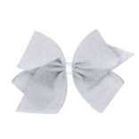 Wee Ones Wee Ones Small King Silver Metallic Textured Bow