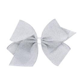 Wee Ones Wee Ones Small King Silver Metallic Textured Bow
