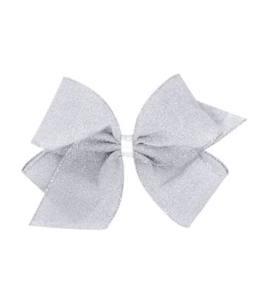 Wee Ones Wee Ones Small King Silver Metallic Textured Bow