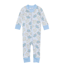 Magnolia Baby Magnolia Baby Animal Crackers Light Blue Zipper Pajamas
