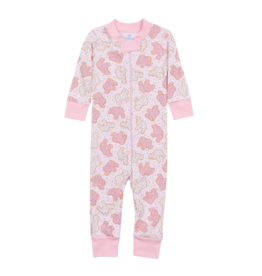 Magnolia Baby Magnolia Baby Animal Crackers Pink Zipper Pajamas