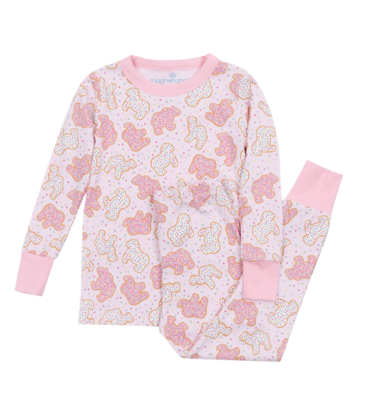 Magnolia Baby Magnolia Baby Animal Crackers Pink Long Pajamas
