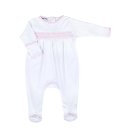 Magnolia Baby Magnolia Baby Pink New Beginnings Smocked Footie