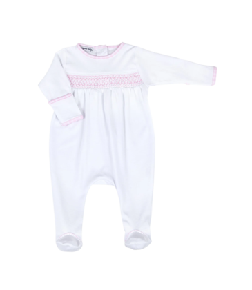 Magnolia Baby Magnolia Baby Pink New Beginnings Smocked Footie