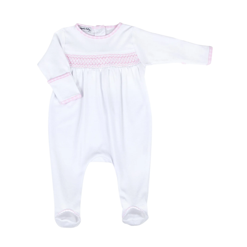 Magnolia Baby Magnolia Baby Pink New Beginnings Smocked Footie