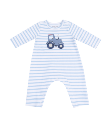 Angel Dear Angel Dear Jersey Snap Shoulder Romper - Mini Tractors