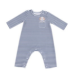 Angel Dear Angel Dear Jersey Snap Shoulder Romper - Stripes w/ Puppy Pocket