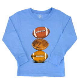 Wes and Willy Football Tower Tee - UNC Blue