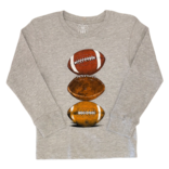 Wes and Willy Football Tower Tee - Heather Grey