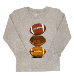 Wes and Willy Football Tower Tee - Heather Grey