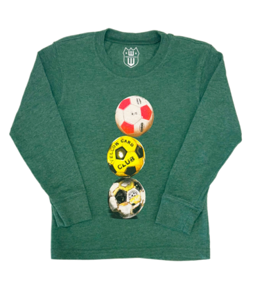Wes and Willy Soccer Ball Tower Tee - Evergreen