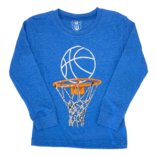 Wes and Willy Basketball & Hoop Tee - Blue Moon