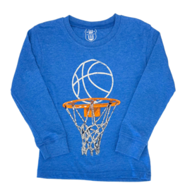 Wes and Willy Basketball & Hoop Tee - Blue Moon