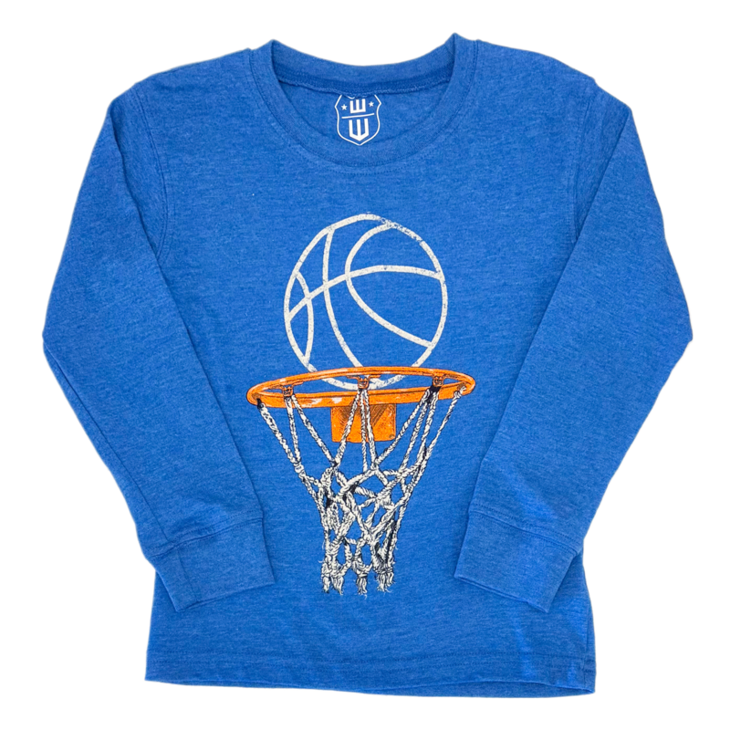 Wes and Willy Basketball & Hoop Tee - Blue Moon