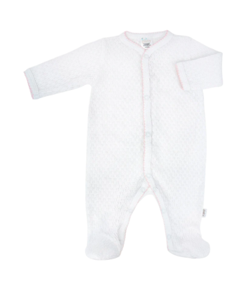 Paty Paty LS Footie - White/Pink