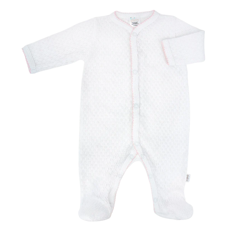 Paty Paty LS Footie - White/Pink