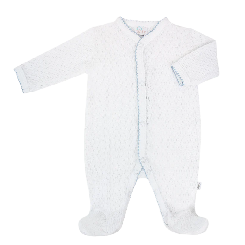 Paty Paty LS Footie - White/Blue
