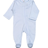 Baby Loren Blue Tiny Dots Zipper Footie