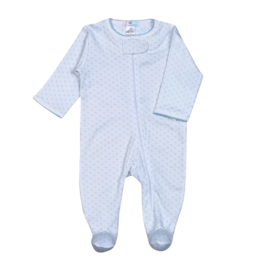 Baby Loren Blue Tiny Dots Zipper Footie