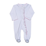 Baby Loren Pink Dots Zipper Footie