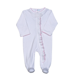 Baby Loren Pink Dots Zipper Footie