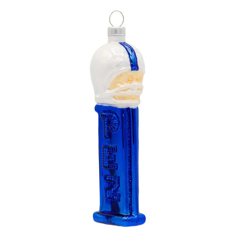Kat + Annie Blue Football Player Pez Dispenser Ornament