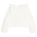 Bisby Bisby White Scallop Ruffle Blouse
