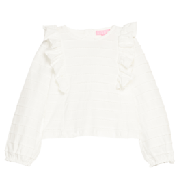 Bisby Bisby White Scallop Ruffle Blouse