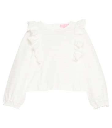 Bisby Bisby White Scallop Ruffle Blouse