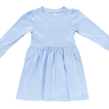 James & Lottie James & Lottie Pink Bows Sidney Light Blue Sweatshirt Dress