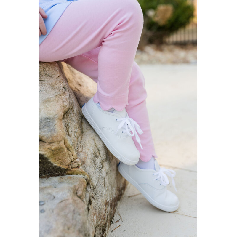 James & Lottie James & Lottie Light Pink Scallop Leggings - Basic Bow Collection